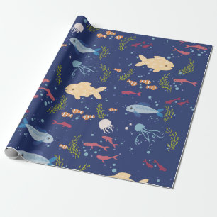 Papel De Presente Mundo subaquático