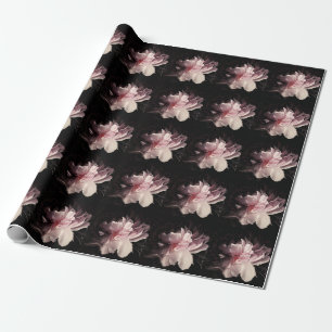 Papel De Presente Muro Escuro de Peony: Design de Flor Pintado