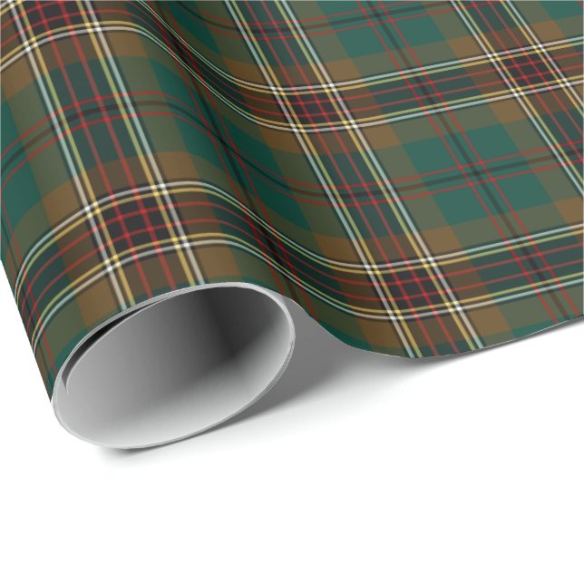 Papel De Presente Murphy Clan Tartan - Padrão de Xadrez irlandês (Ponta do rolo)