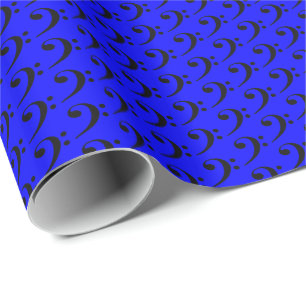 Papel De Presente Music Black Bass Clef (Limpeza de música negra) em