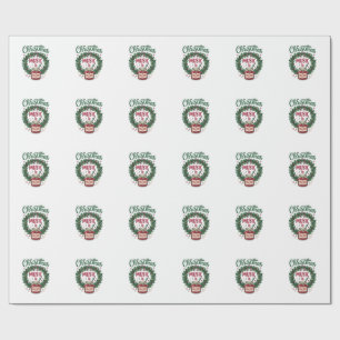 Papel De Presente Música de Natal é Jarro de Geléia Coroa de Pinheir