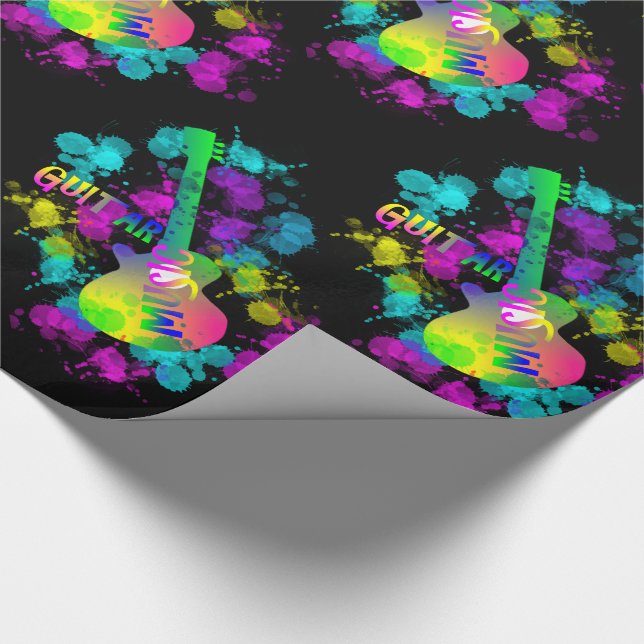 Papel De Presente Música de Violão Arco-Íris Pensada (Ponta)