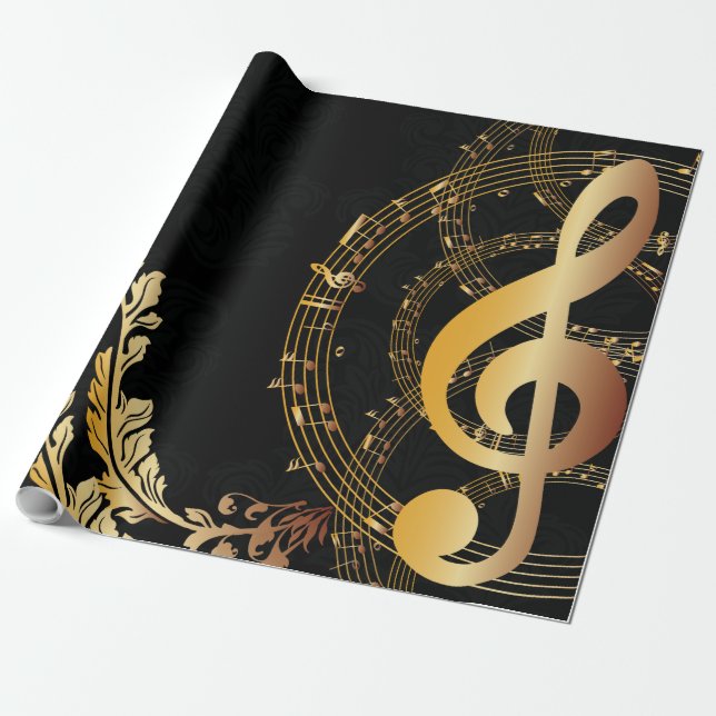 Papel De Presente Música Nota elegante Luxury (Desenrolado)
