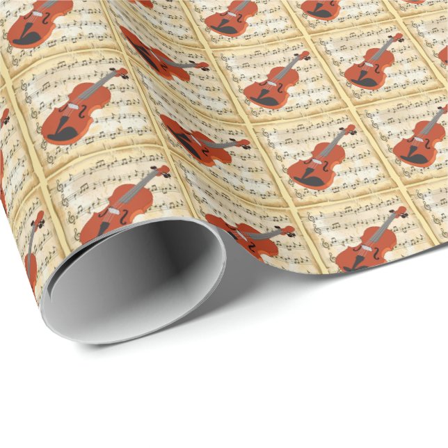 Papel De Presente Música para Violin Sheet (Ponta do rolo)