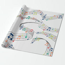 Papel De Presente Música preta e branca Músico padrão