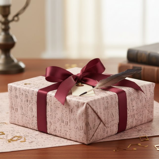 Papel De Presente Música Vintage Blue Pink (Criador carregado)