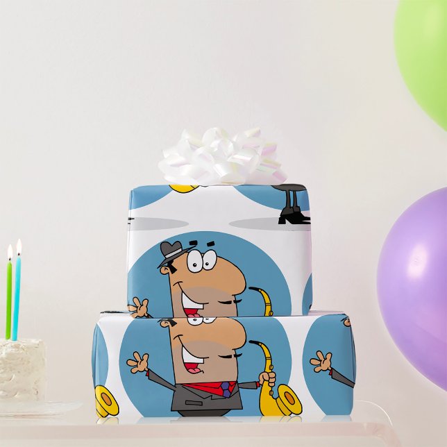 Papel De Presente Músico do jogador saxofone (Criador carregado)