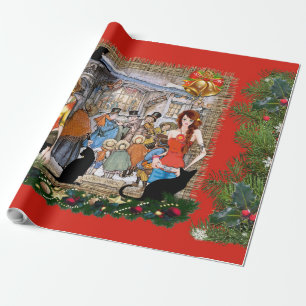 Papel De Presente Músicos no velho Amsterdã durante o Natal