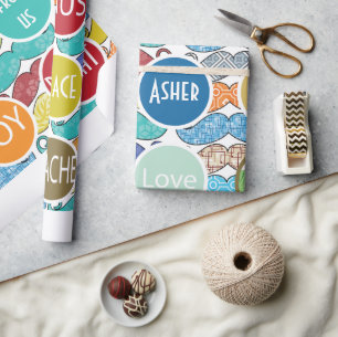 Papel De Presente Mustache Hipster Foto Personalizada Retroativa