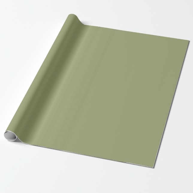 Papel De Presente Muted Moss Green Color (Desenrolado)