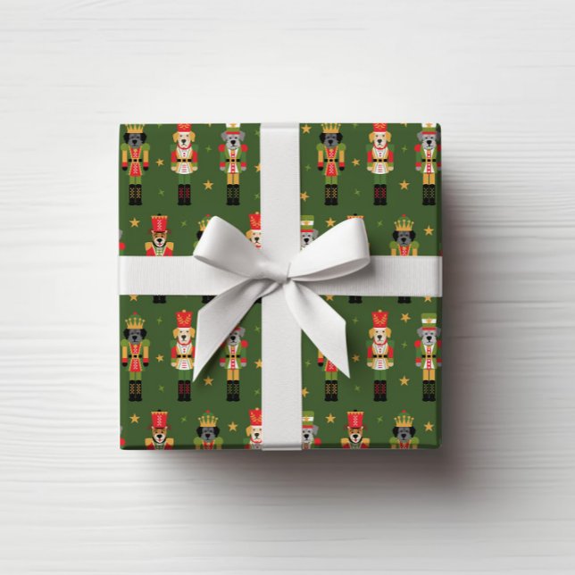 Papel De Presente Muttcracker Natal - Cachorro Quebra-Nozes  (Christmas Muttcracker Dog Gift Wrap)