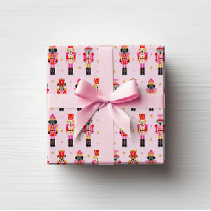Papel De Presente Muttcracker Natal - Nozes de Cachorro Rosa
