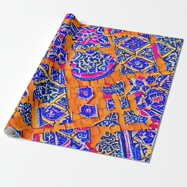 Papel De Presente Mystical Marrakech Wrapper Papper (Desenrolado)