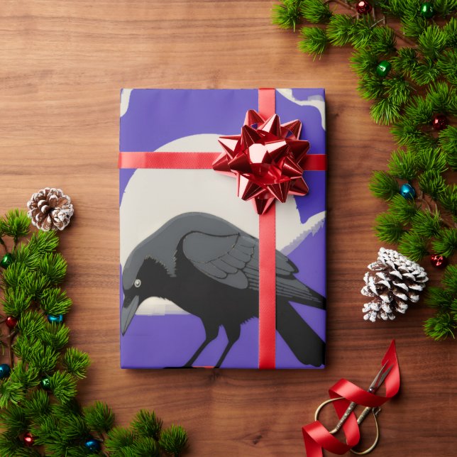 Papel De Presente 🎁 Mystical Raven Wrapping Paper (Presente de Natal)