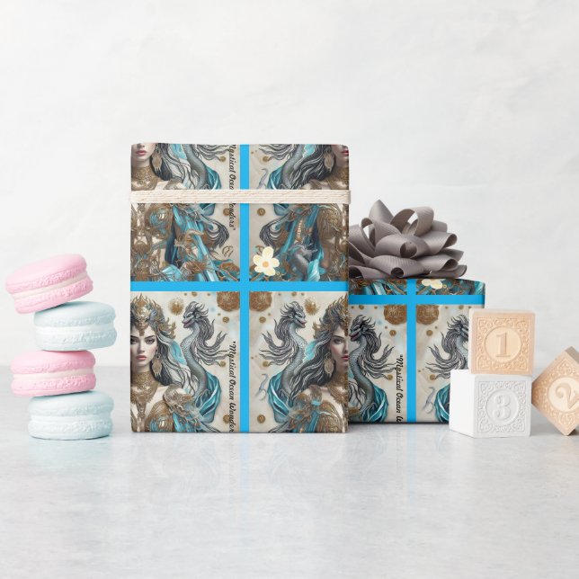 Papel De Presente "Mythic Oceanus" (Chá de bebê)