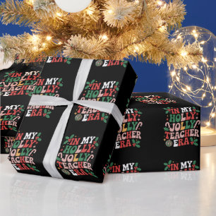 Papel De Presente Na Minha Alegre Era de Natal Holly Professor Vibes