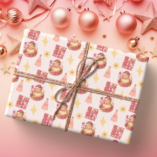 Papel De Presente Na Minha Era de Natal Groovy Papai Noel