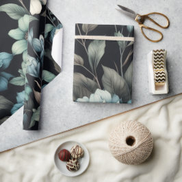 Papel De Presente Na moda brilhante moderno azul escura-escura-escur