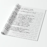 Papel De Presente Na moda de Texto Manuscrito Moderno Personalizado<br><div class="desc">Folha de Na moda de Texto Manuscrito Personalizado em preto e branco, com 2 blocos de texto personalizados, personalizável em qualquer cor, um papel elegante de embrulho para seu casamento, graduação e festa de pijama e uma ideia perfeita de presente para escritores, editores, professores, bibliotecários e amantes de livros.</div>