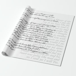 Papel De Presente Na moda de Texto Manuscrito Moderno Personalizado