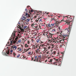 Papel De Presente Na moda moderno Abstrato cor-de-rosa padrão azul m