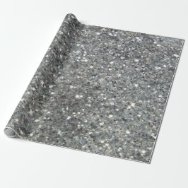 Papel De Presente Na moda Silver Glitter Foto Glitz