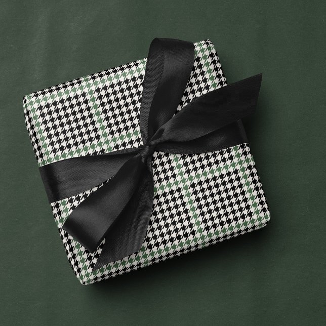 Papel De Presente Na moda verde-preto-negro de Natal clássico Hounds (Criador carregado)