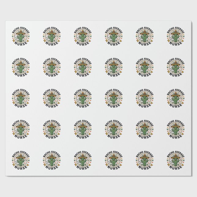 Papel De Presente Nacho Average Nurse Cactus Fiesta Camisa Design_1 (Aberto)