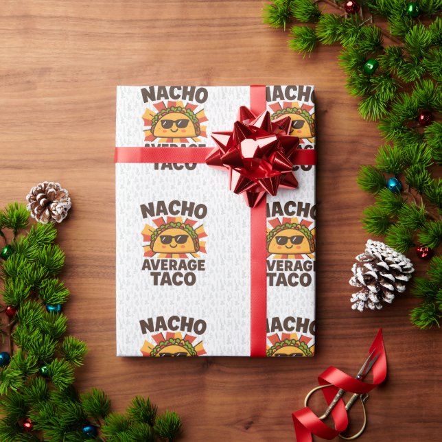 Papel De Presente Nacho Average Taco Funny Food Pun Comic Style (Presente de Natal)