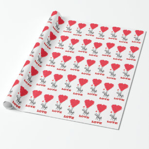 Papel De Presente Namorados adoram coração