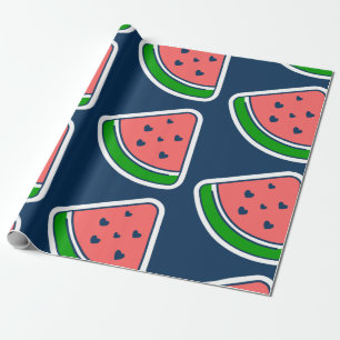 Papel De Presente namorados de fruta de melancia do coração de ranch