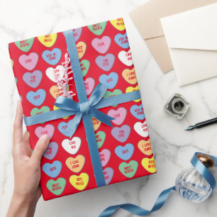 Papel De Presente Namorados de Mensagens Personalizadas do Candy Hea