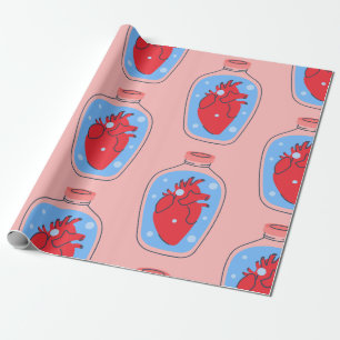 Papel De Presente namorados gótico macabre cor-de-rosa