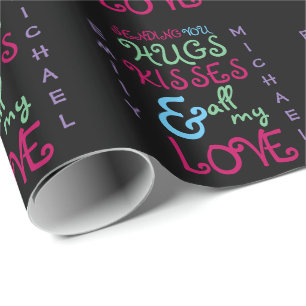 Papel De Presente Namorados Personalizados TEXTO Funky Moderno 2