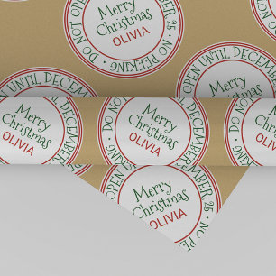 Papel De Presente Não abra até o 25 de dezembro o Natal