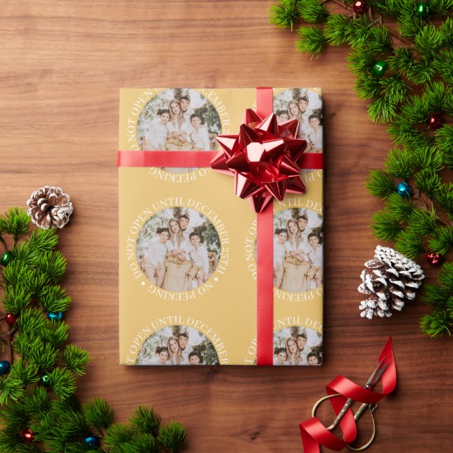 Papel De Presente Não Abra Até o Natal Dourado (Presente de Natal)