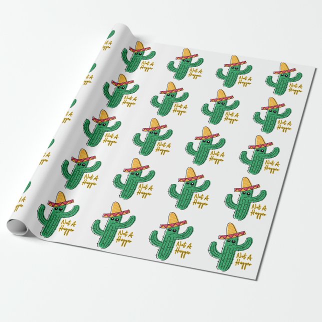Papel De Presente Não É Um Cactus Mexicano Sombrero (Desenrolado)