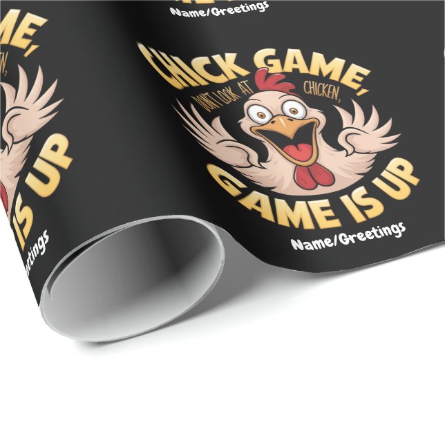 Papel De Presente Não Olhe para o Frango O Jogo Divertido  (Ponta do rolo)