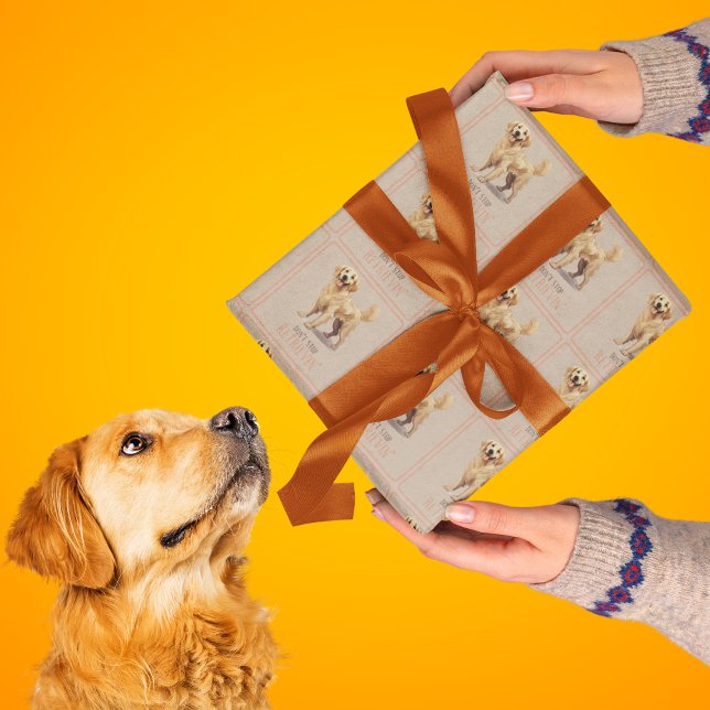 Papel De Presente Não Parar de Recuperar - amante de cão - Ouro Retr (Don't Stop Retriving - dog lover -Golden Retriever Wrapping Paper)