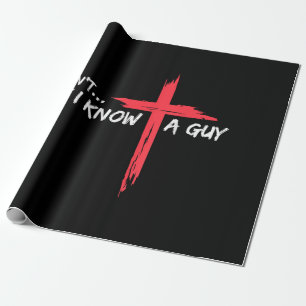 Papel De Presente Não posso, mas conheço uma Cara Jesus cruzando Chr