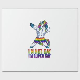 Papel De Presente Não Sou Gay Sou Super Gay LGBT Fisiculturismo Unic