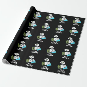 Papel De Presente Nap Thyme Engraçado Dormindo Herb Pun Dark BG