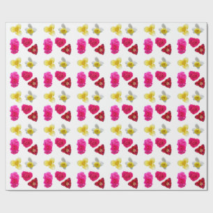 Papel De Presente Narciso, Tulipas e Rosas