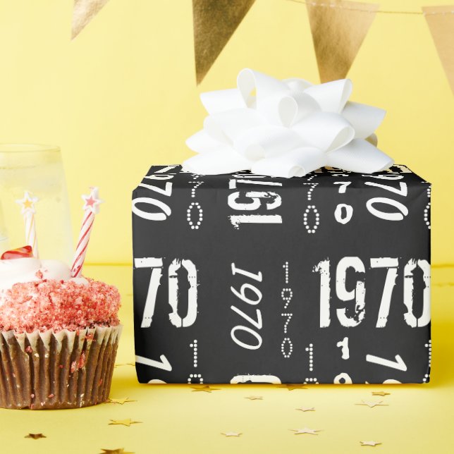 Papel De Presente Nascer no ano de aniversário de 1970 (Festa de aniversário)
