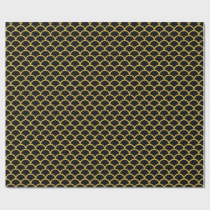 Papel De Presente NASCIMENTO DE CASAMENTO DE Sereia Dourada Negra
