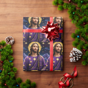 Papel De Presente Nascimento Jesus Cristo Natal Sagrado Vintage