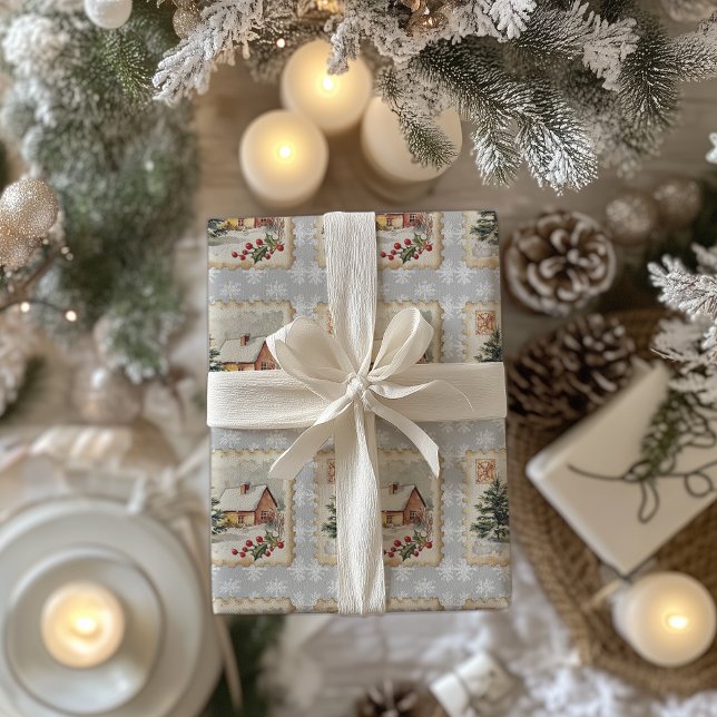 Papel De Presente Natais vintages Carimbo de Algodão (Criador carregado)