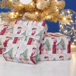 Papel De Presente Natais vintages de arte festiva deco