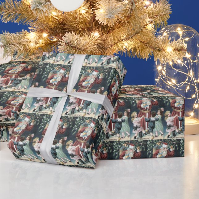 Papel De Presente natais vintages e crianças (Feriados)