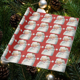 Papel De Presente Natais vintages, Jolly Winking Papai Noel